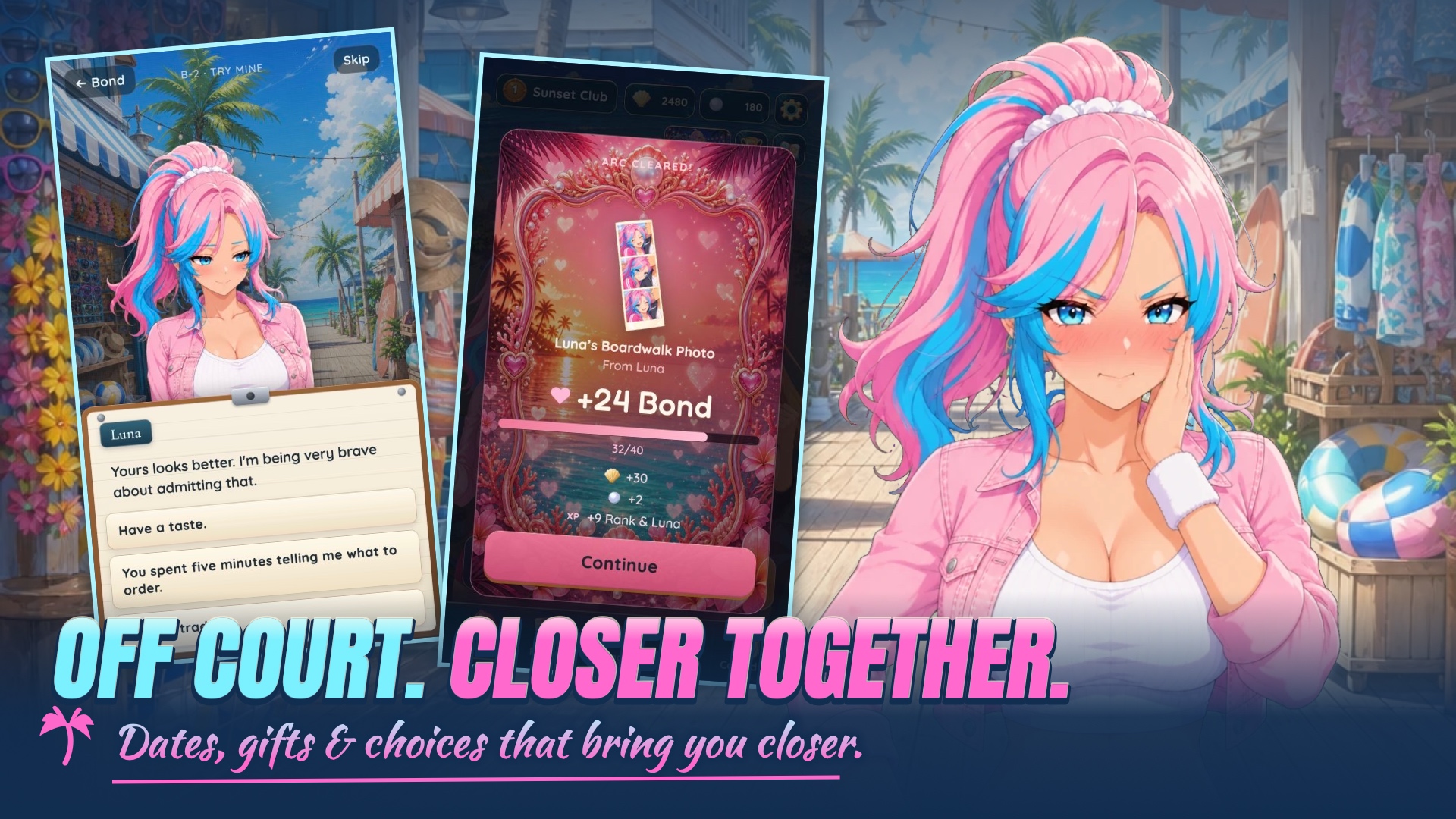 Get closer off the court